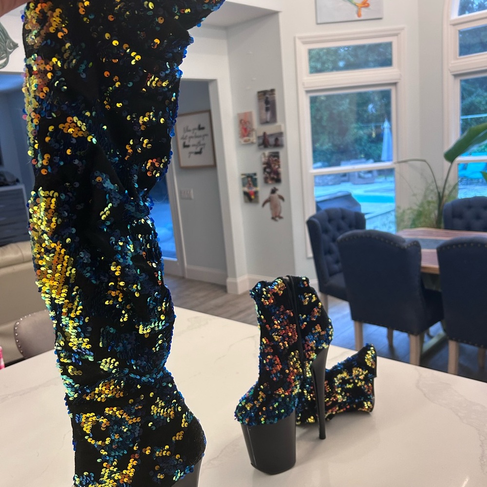 Sequin Over-the-Knee Boots